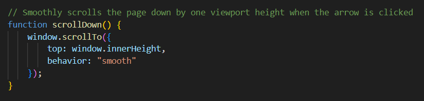 Screenshot of JS Code
