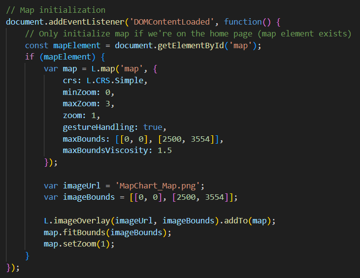 Screenshot of JS Code