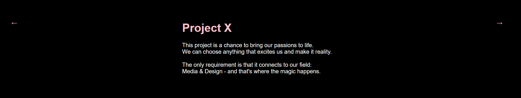 Screenshot of Navigation Section